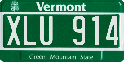 VT license plate XLU914