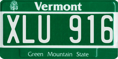 VT license plate XLU916