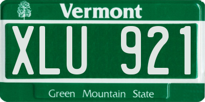 VT license plate XLU921