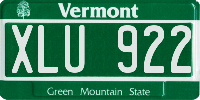 VT license plate XLU922