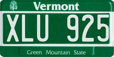 VT license plate XLU925