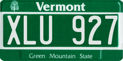 VT license plate XLU927