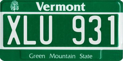 VT license plate XLU931