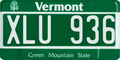 VT license plate XLU936