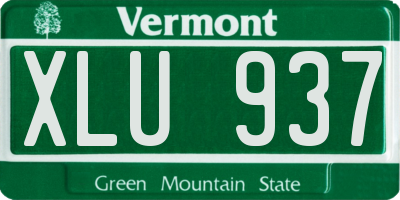 VT license plate XLU937