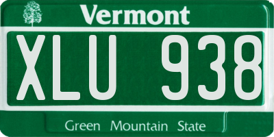 VT license plate XLU938