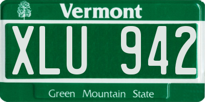 VT license plate XLU942