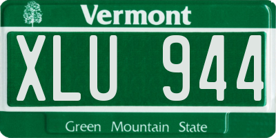 VT license plate XLU944
