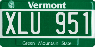 VT license plate XLU951