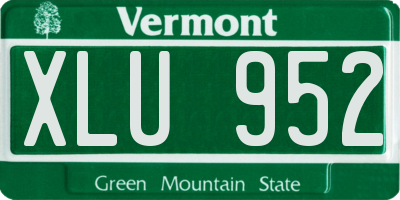 VT license plate XLU952