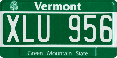 VT license plate XLU956