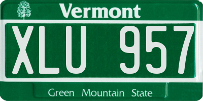 VT license plate XLU957
