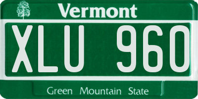 VT license plate XLU960