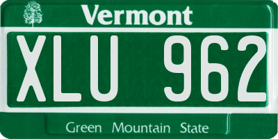 VT license plate XLU962