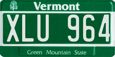 VT license plate XLU964
