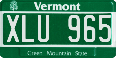 VT license plate XLU965