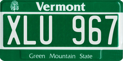 VT license plate XLU967