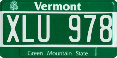 VT license plate XLU978