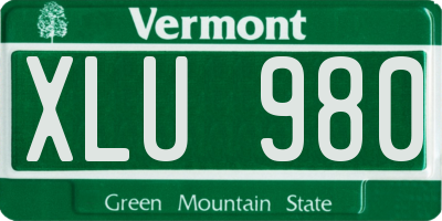 VT license plate XLU980