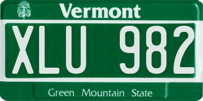VT license plate XLU982