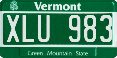 VT license plate XLU983