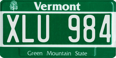 VT license plate XLU984