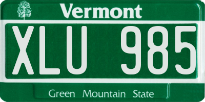 VT license plate XLU985