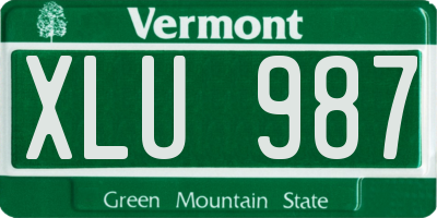 VT license plate XLU987