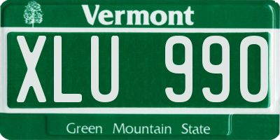 VT license plate XLU990
