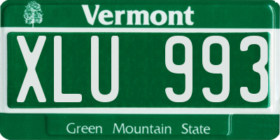 VT license plate XLU993