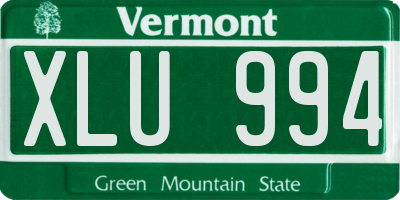 VT license plate XLU994