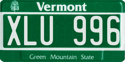 VT license plate XLU996