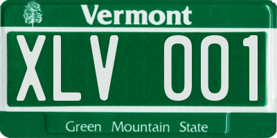 VT license plate XLV001