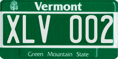 VT license plate XLV002
