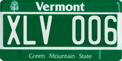 VT license plate XLV006