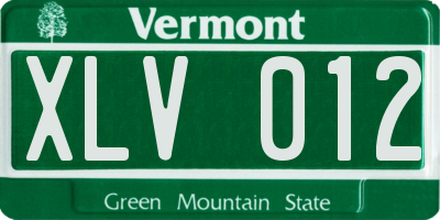 VT license plate XLV012