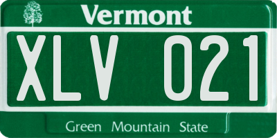 VT license plate XLV021