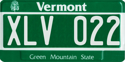 VT license plate XLV022