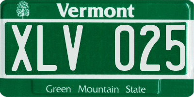 VT license plate XLV025