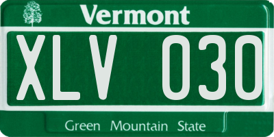 VT license plate XLV030