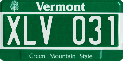 VT license plate XLV031