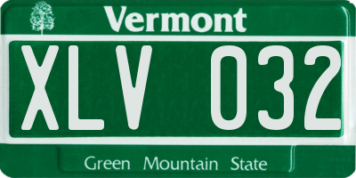 VT license plate XLV032