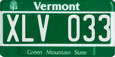 VT license plate XLV033