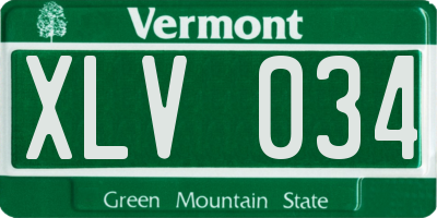 VT license plate XLV034