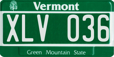 VT license plate XLV036