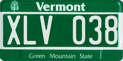 VT license plate XLV038