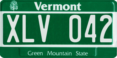 VT license plate XLV042