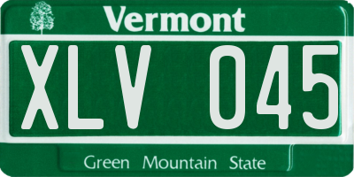 VT license plate XLV045