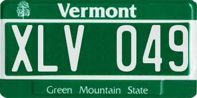 VT license plate XLV049
