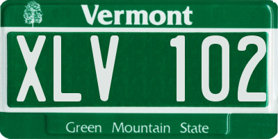 VT license plate XLV102